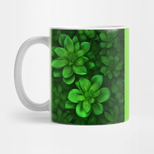 Biolumnicent green flower pattern Mug